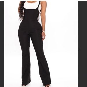 Black Suspender Style Pants